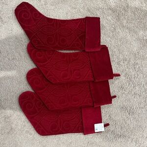 Pottery Barn Red Velvet Stockings Set (4)
